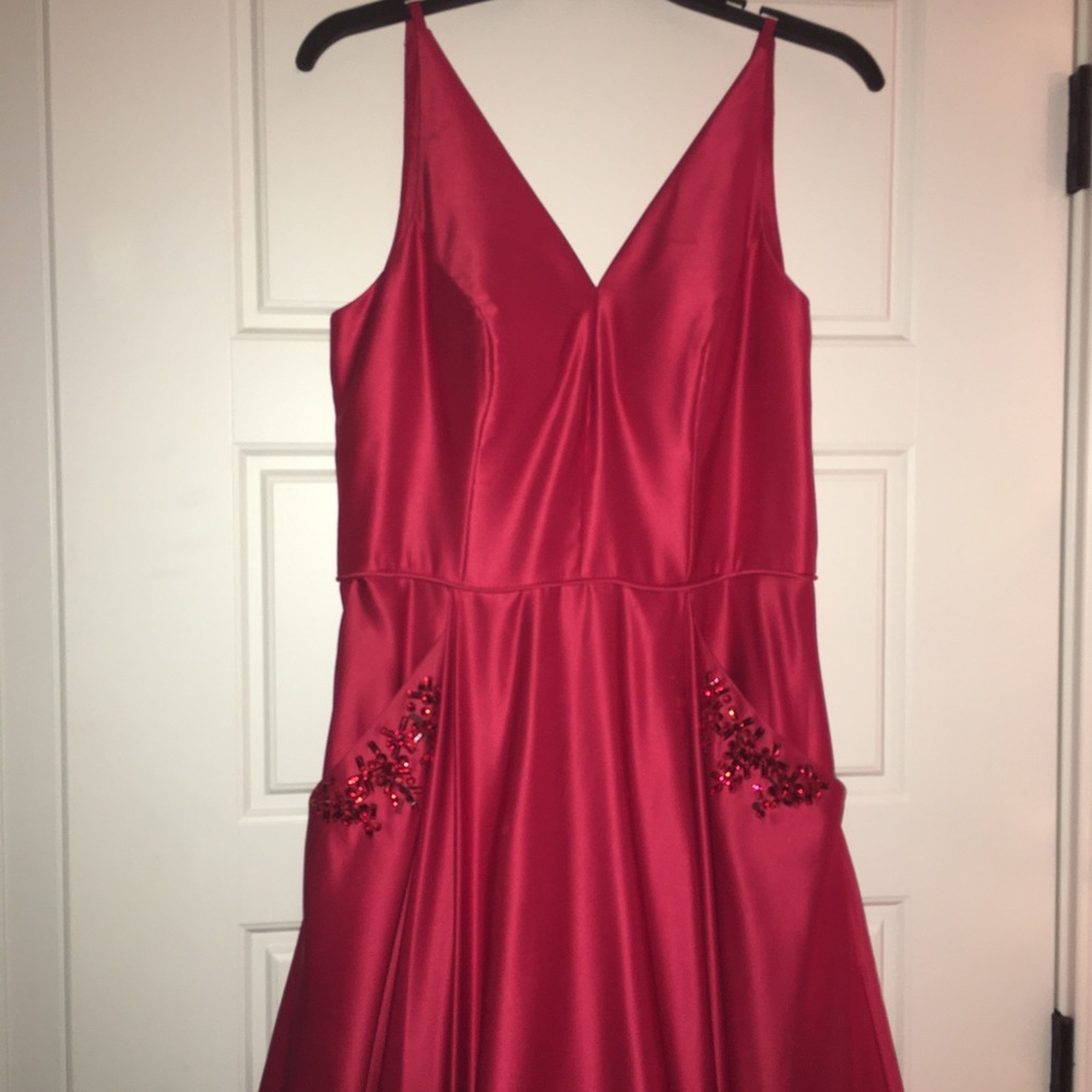 A formal red long dress